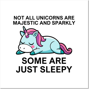 Funny Unicorn Some Are Just Sleepy Posters and Art